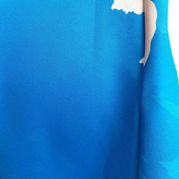 Ted Baker Dress 4 Blue Floral Skater Ambre Harmony Cold Shoulder Flutter Sleeve - Picture 9 of 9